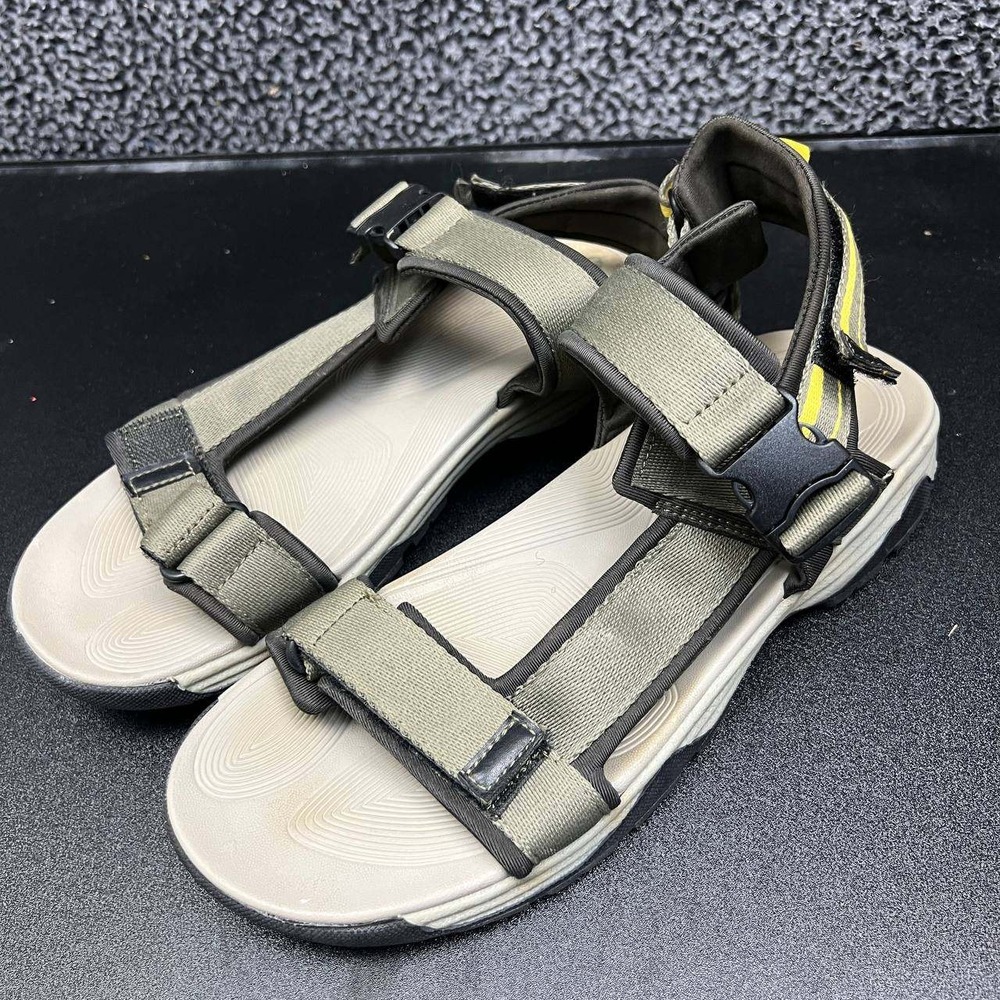 Ozark Trail Sandals Men 13 Olive Textile Open Round Toe Hook Loop Buckle Straps